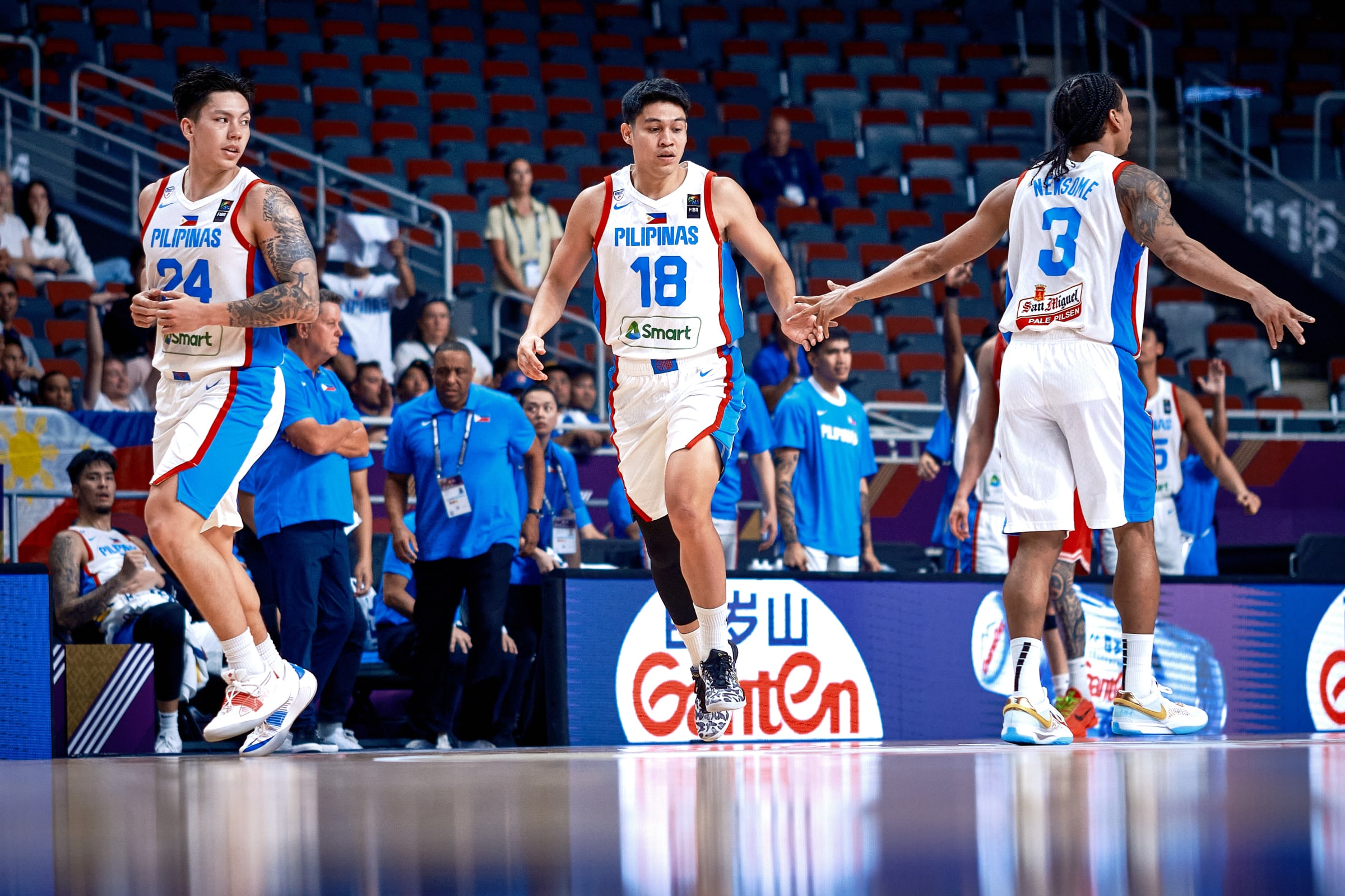 FILE–Calvin Oftana was the lone bright spot for Gilas Pilipinas in its Asian Games 2026 men's basketball opener vs Bahrain. 