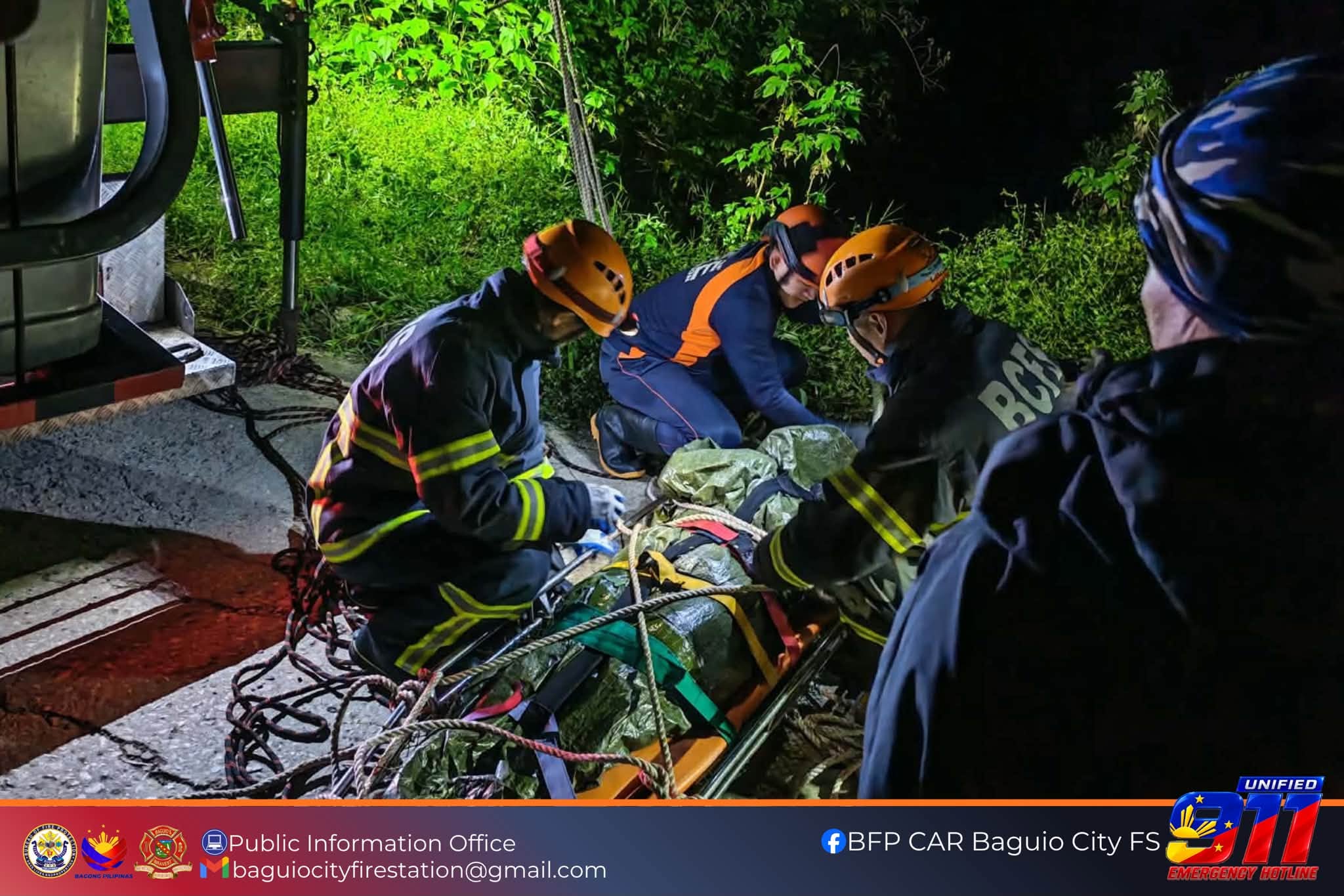Firemen rescue teen from cliff in Baguio City